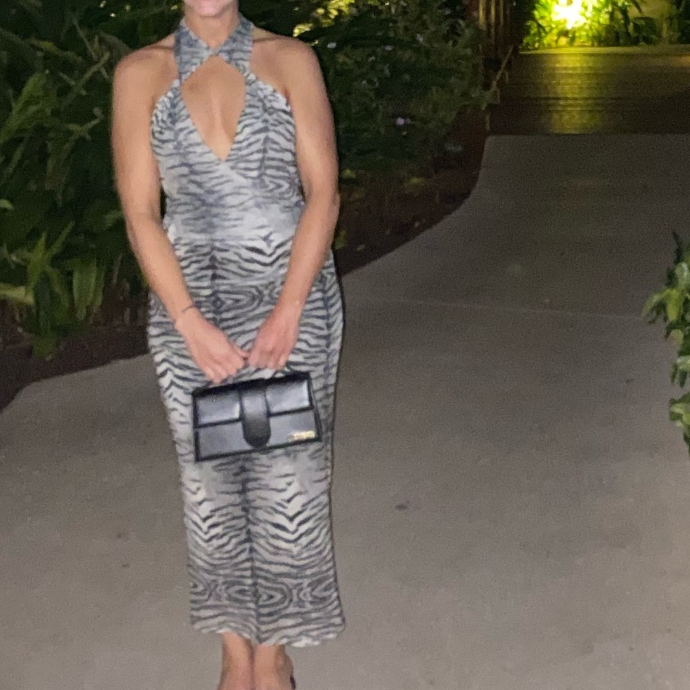 Zara Zebra Print Halter Dress